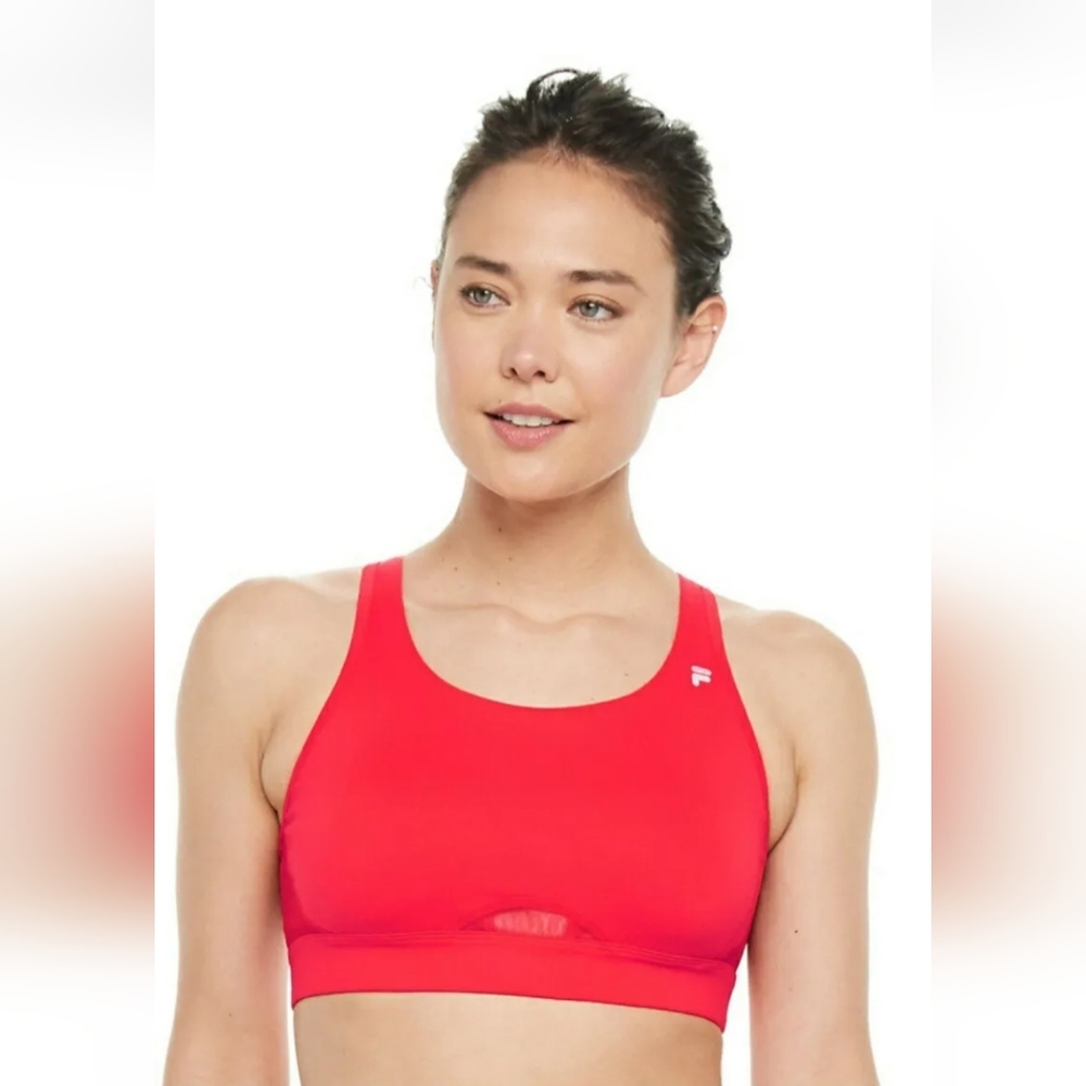 Fila Sport Womens Red Medium Impact Racerback bra bralette Size XS